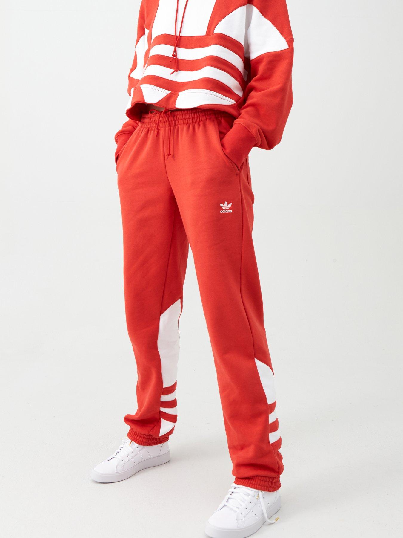 adidas red joggers womens