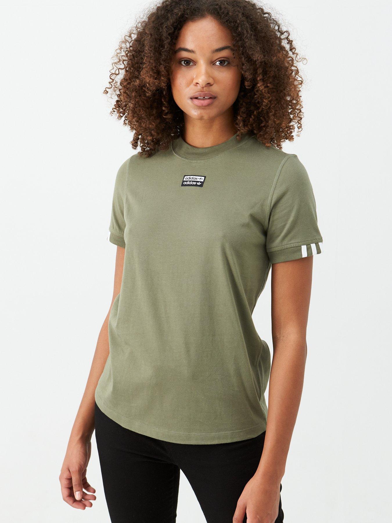 khaki adidas t shirt women's