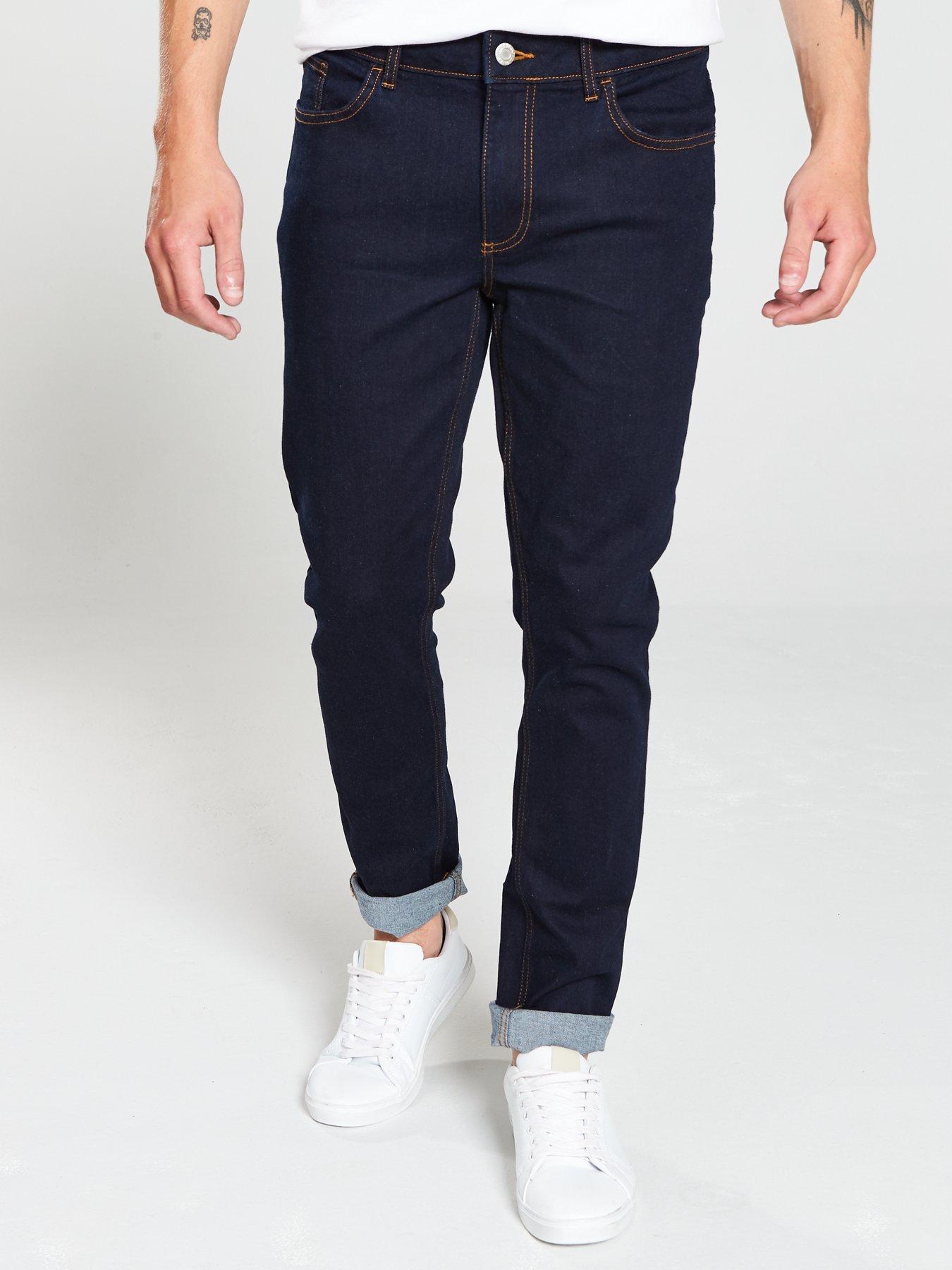 river island dark blue sid skinny jeans