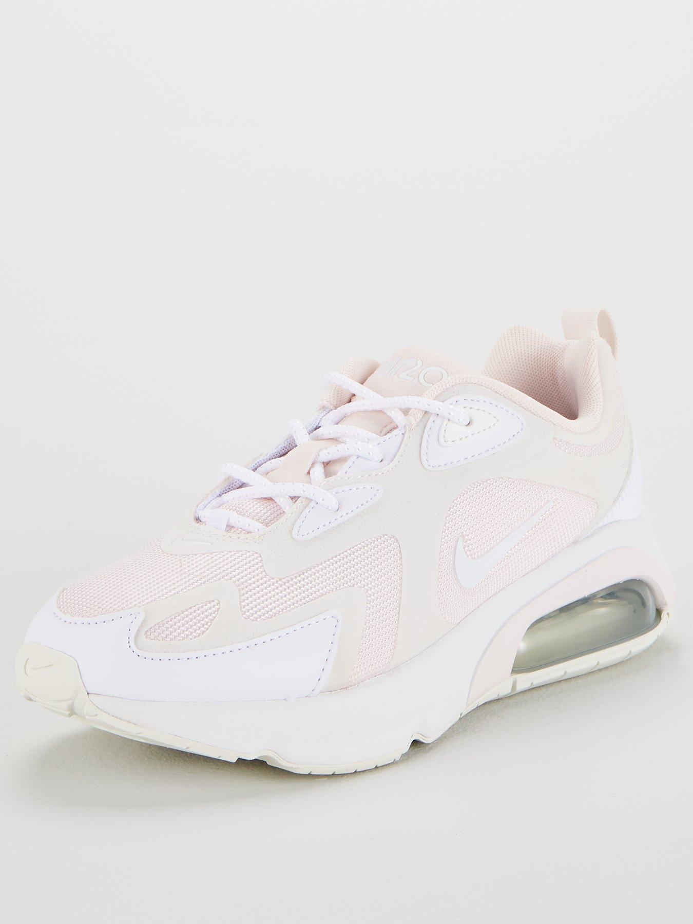 nike white and pink air max 200 trainers