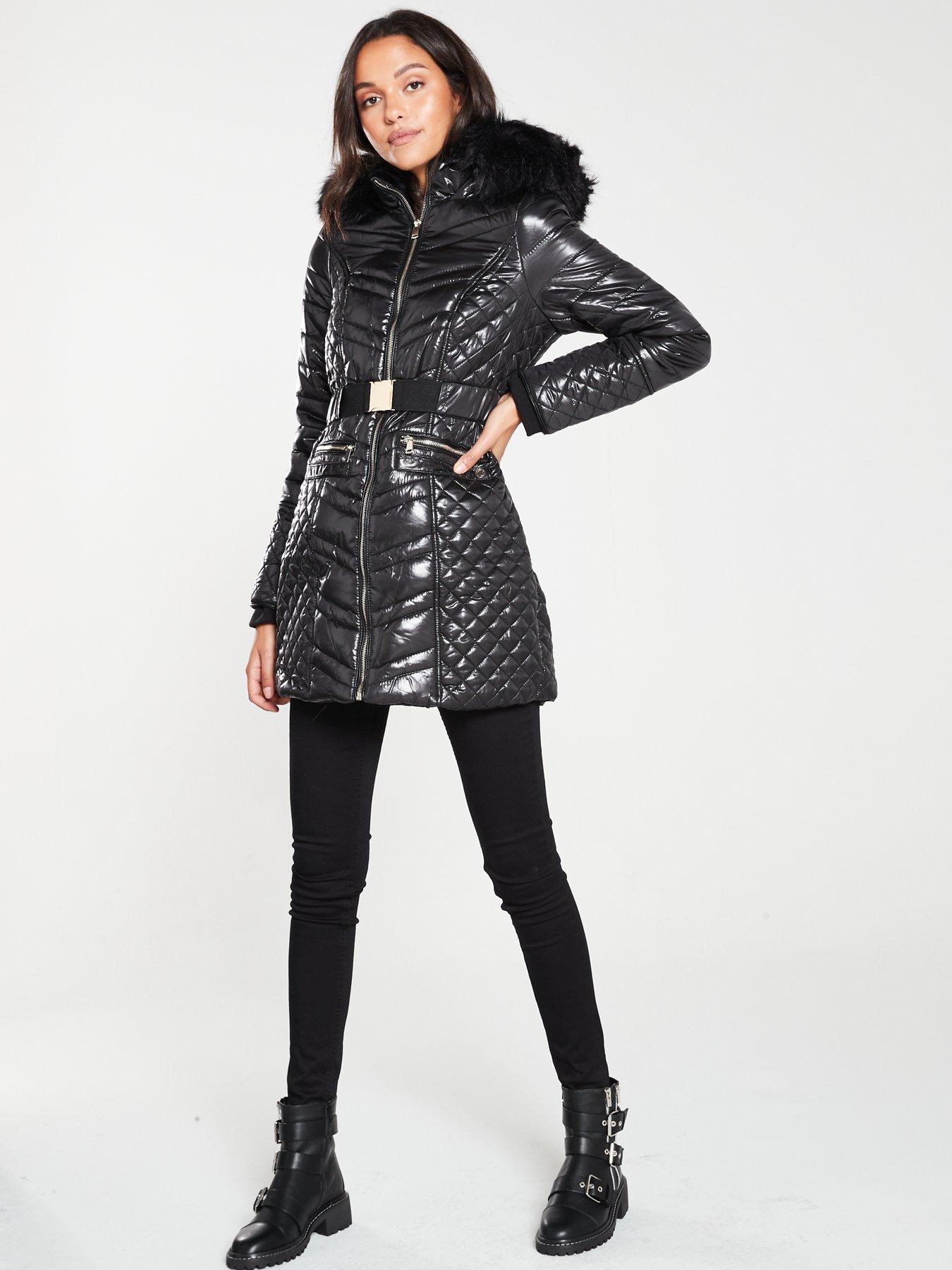 lipsy longline padded coat