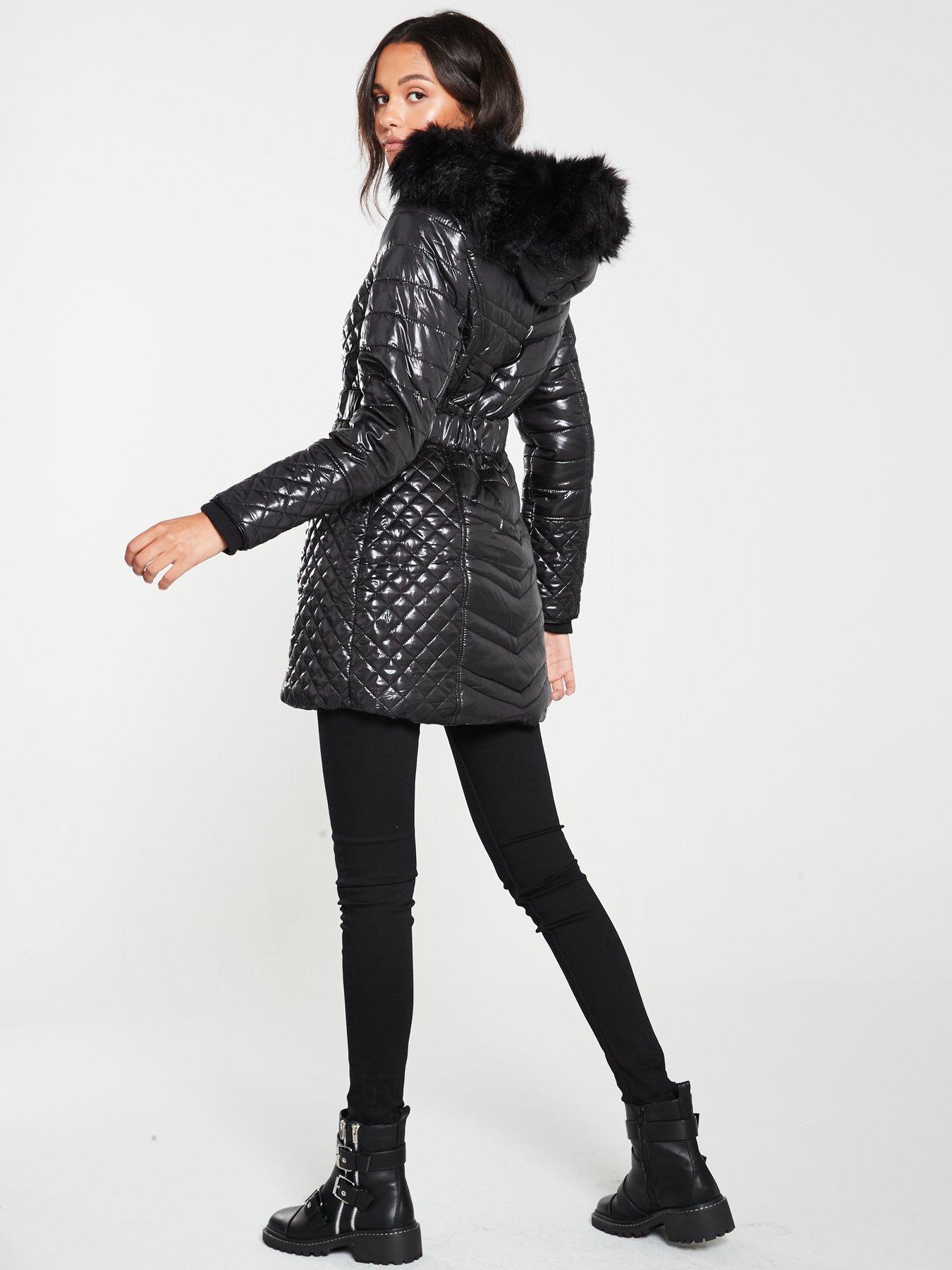 lipsy longline padded coat