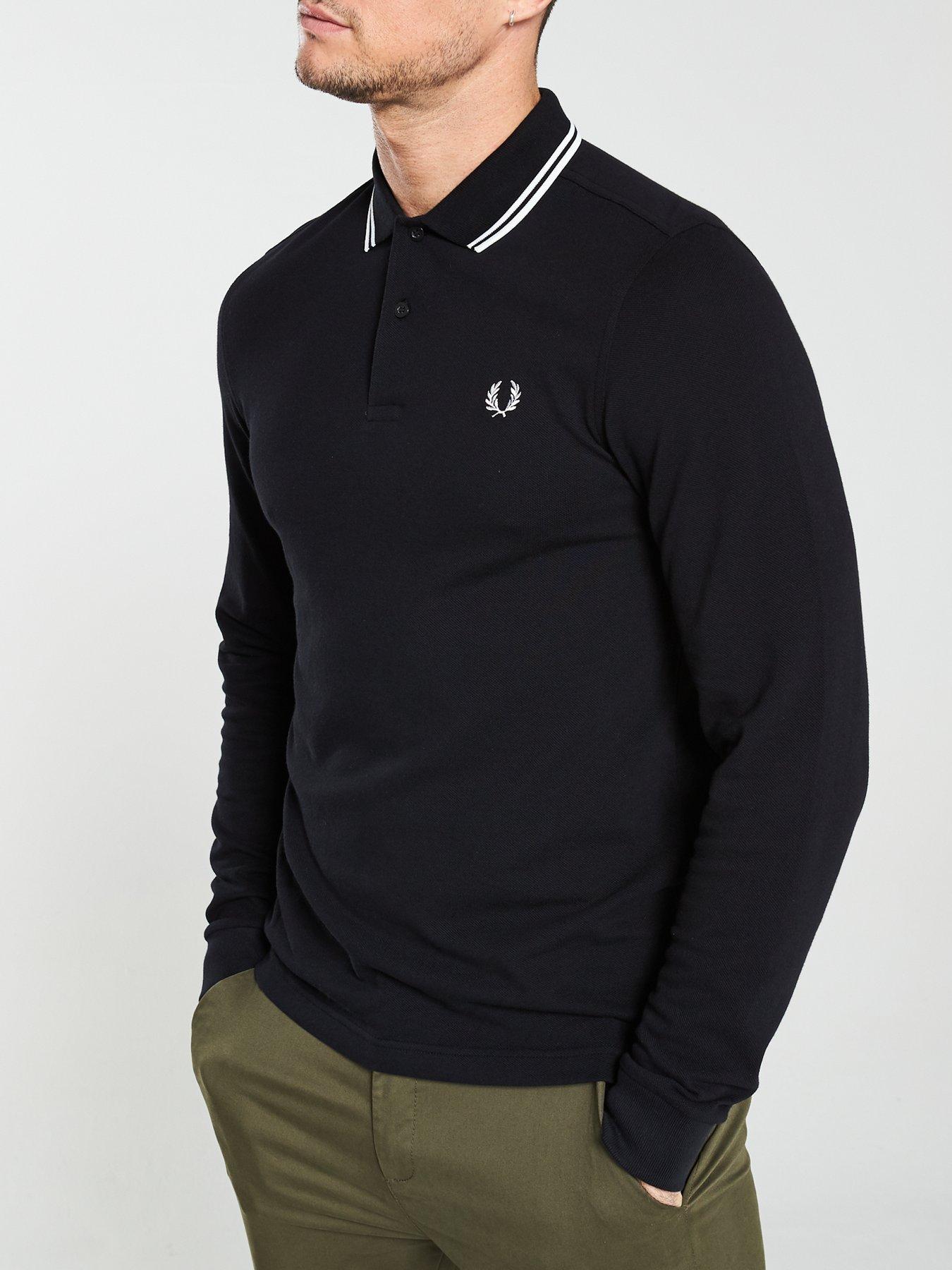 fred perry black tipped polo shirt