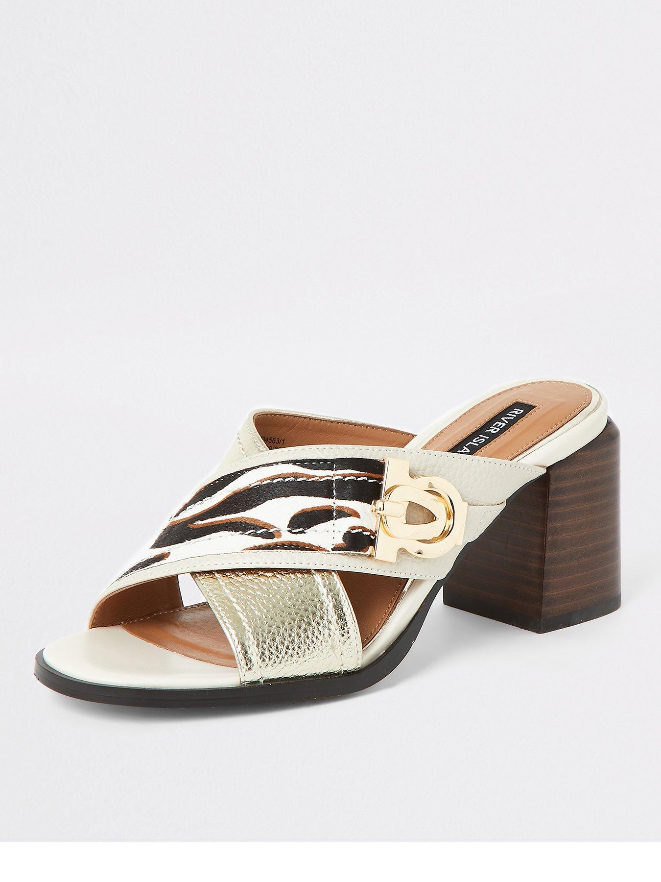 river island leopard print mules