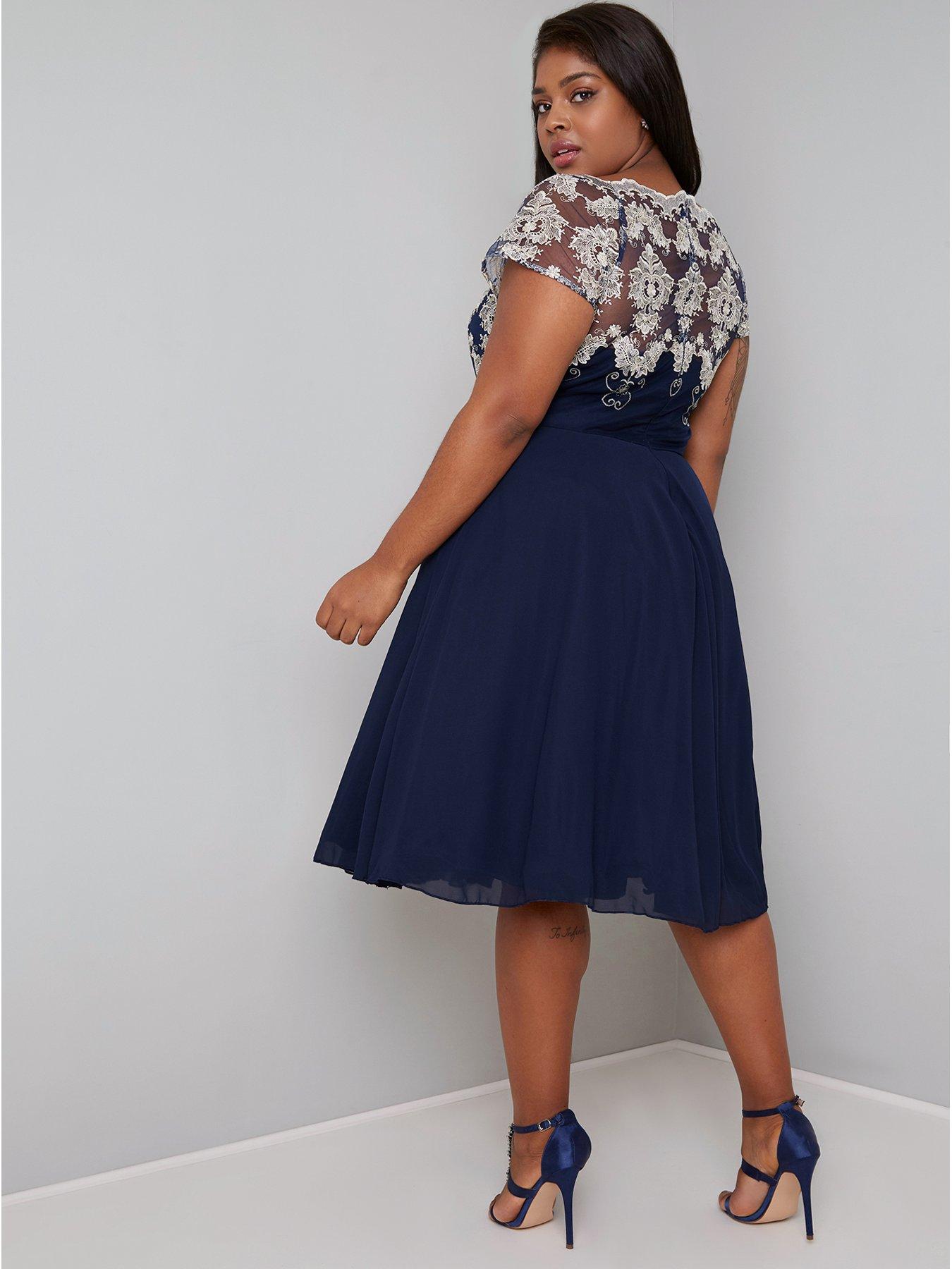 navy curve dress