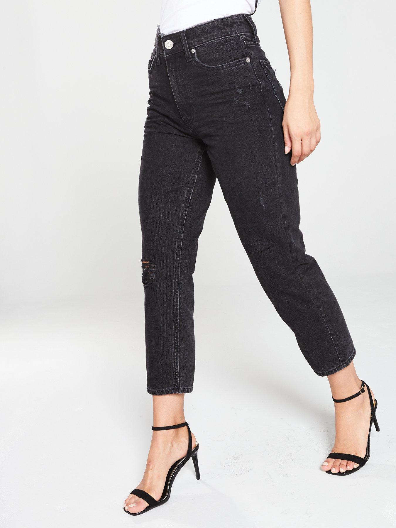 river island black mom jeans