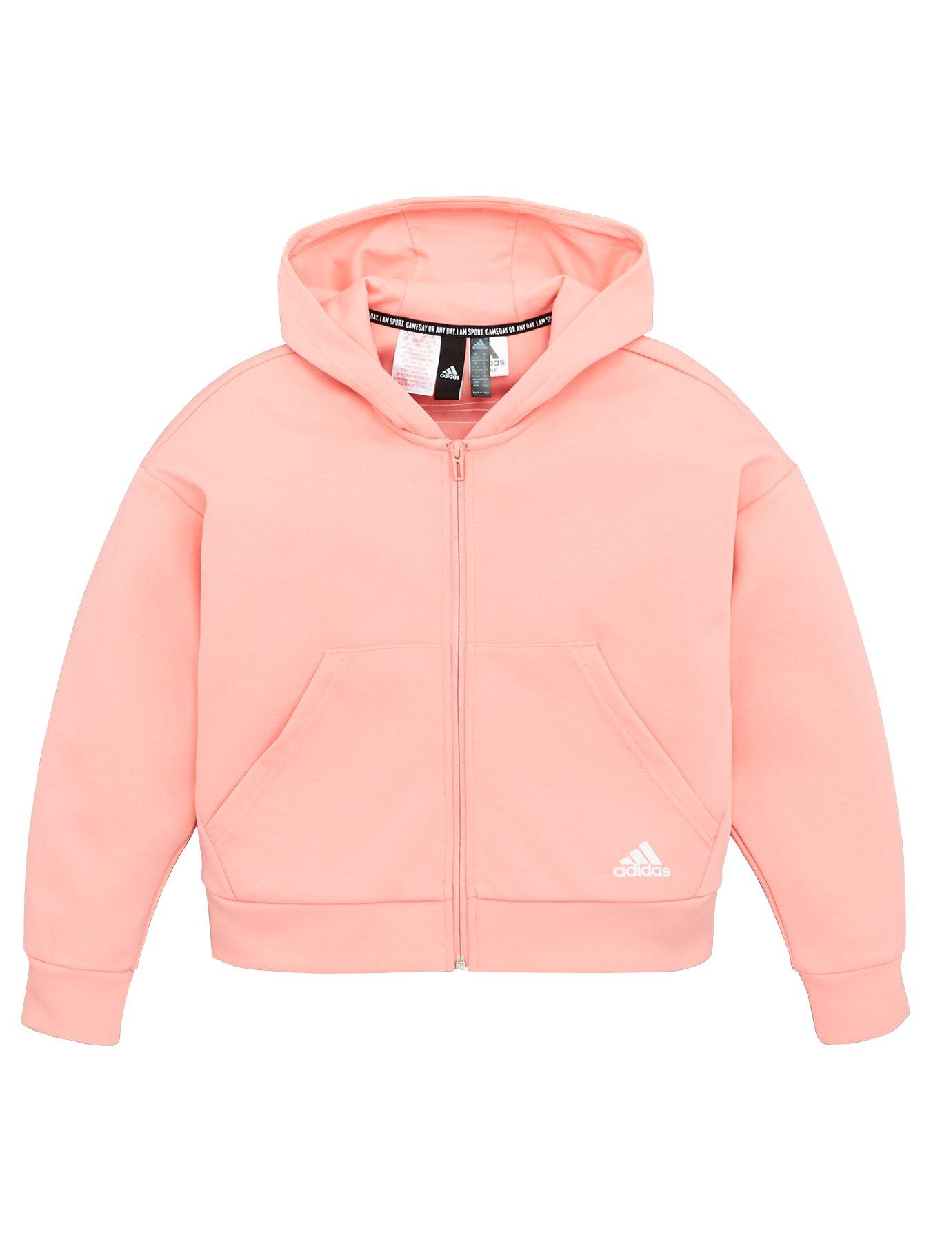 adidas girls pink hoodie