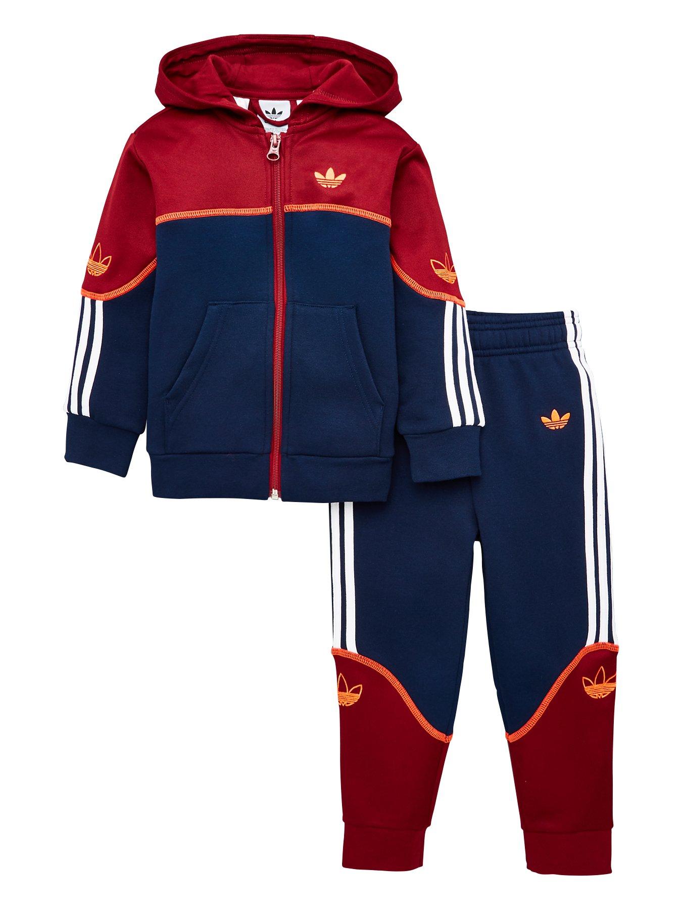 adidas originals logo overhead hooded tracksuit infant