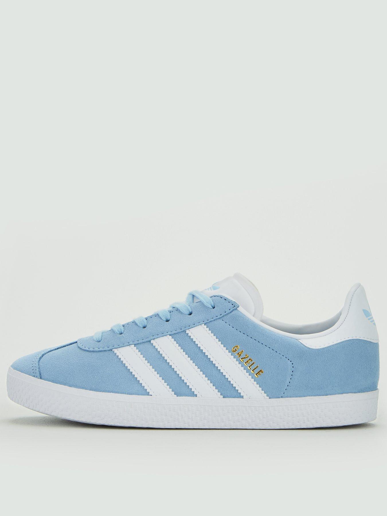 light blue adidas gazelle trainers