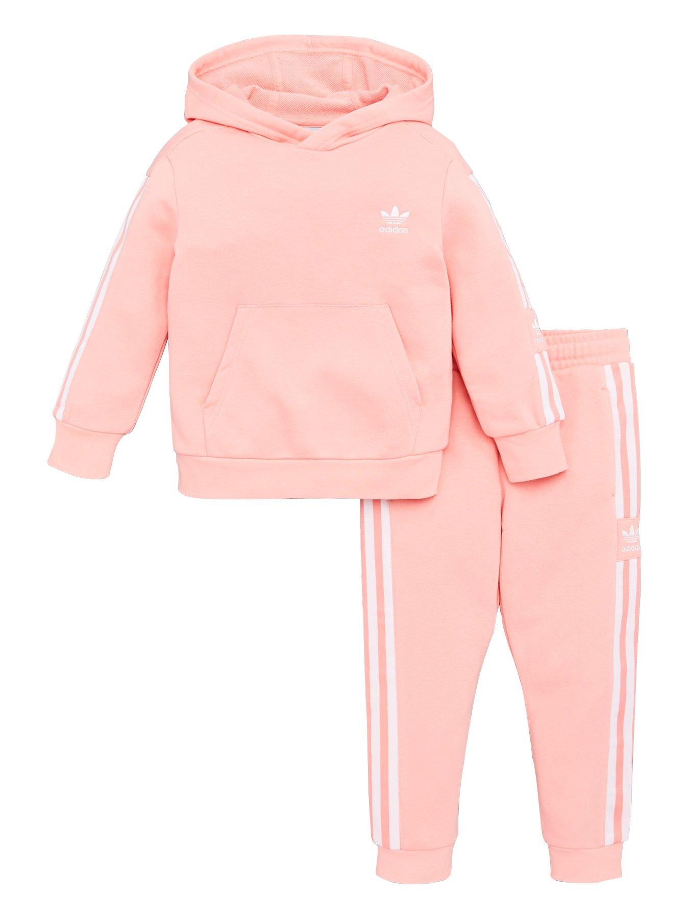 pink adidas tracksuit girl