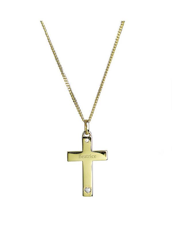 ewelry Trends CZ Cross with Heart Sterling Silver Pendant