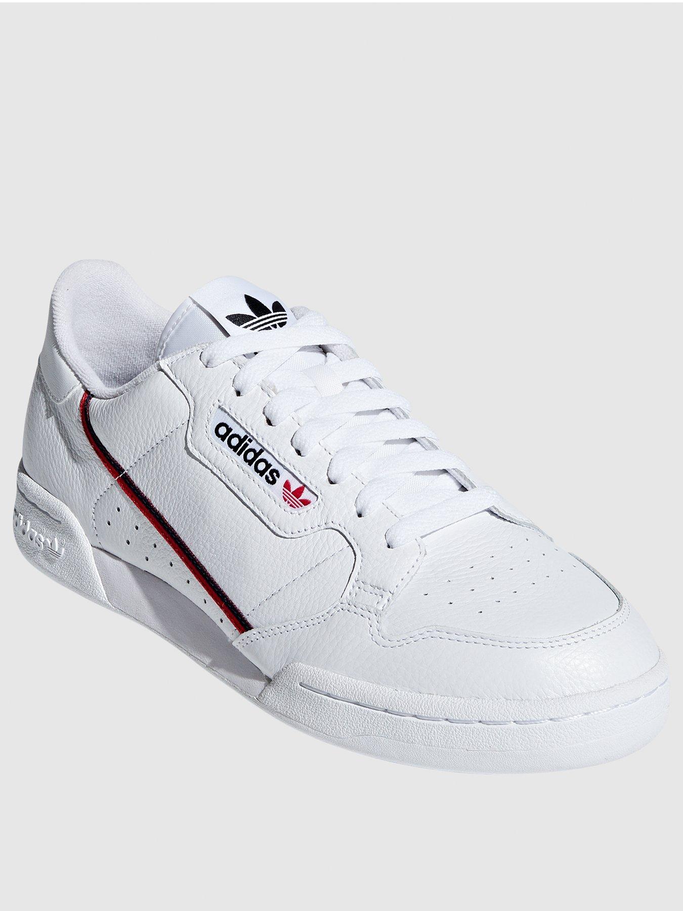 adidas white and red continental 80