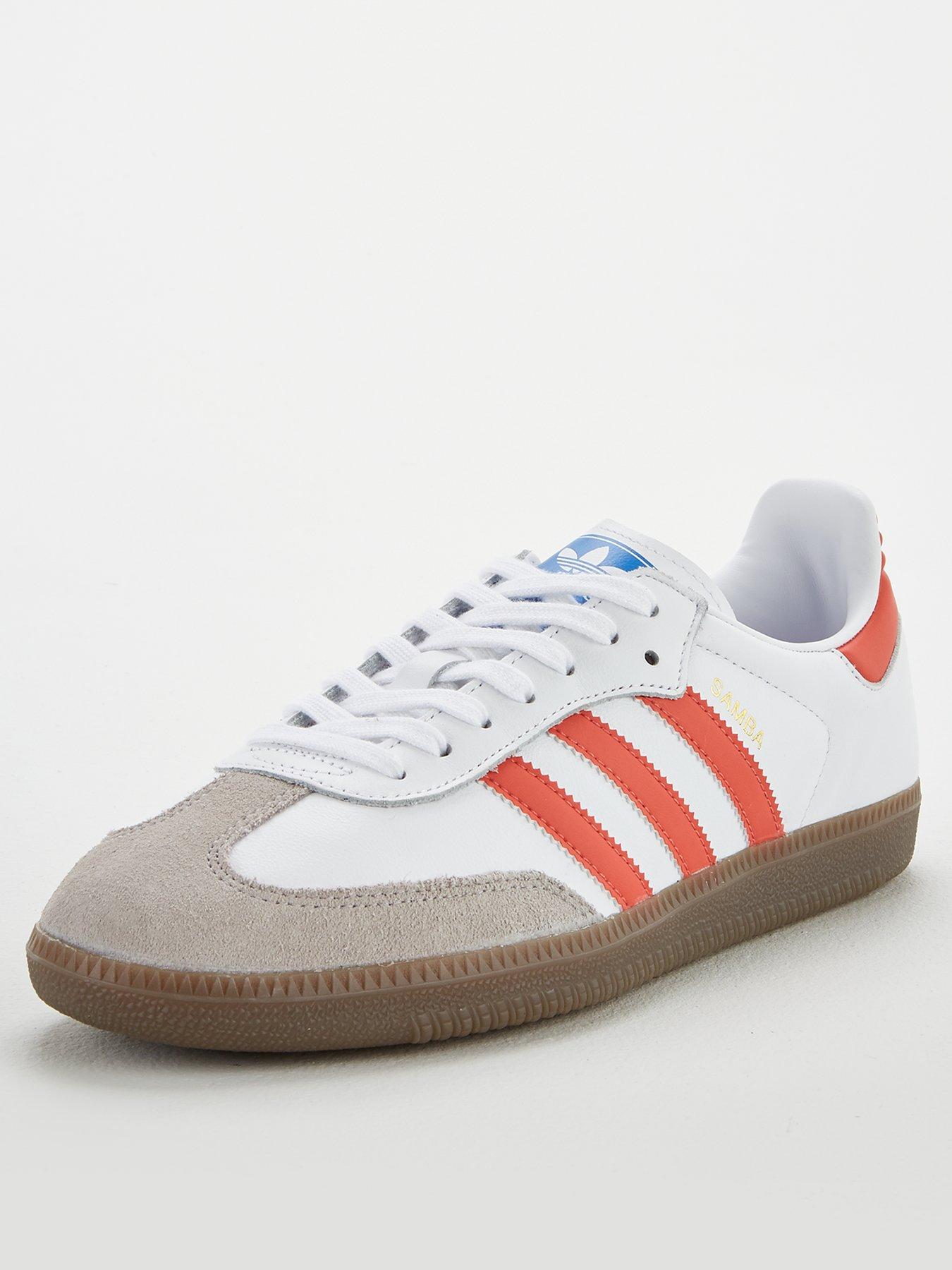 white and red sambas