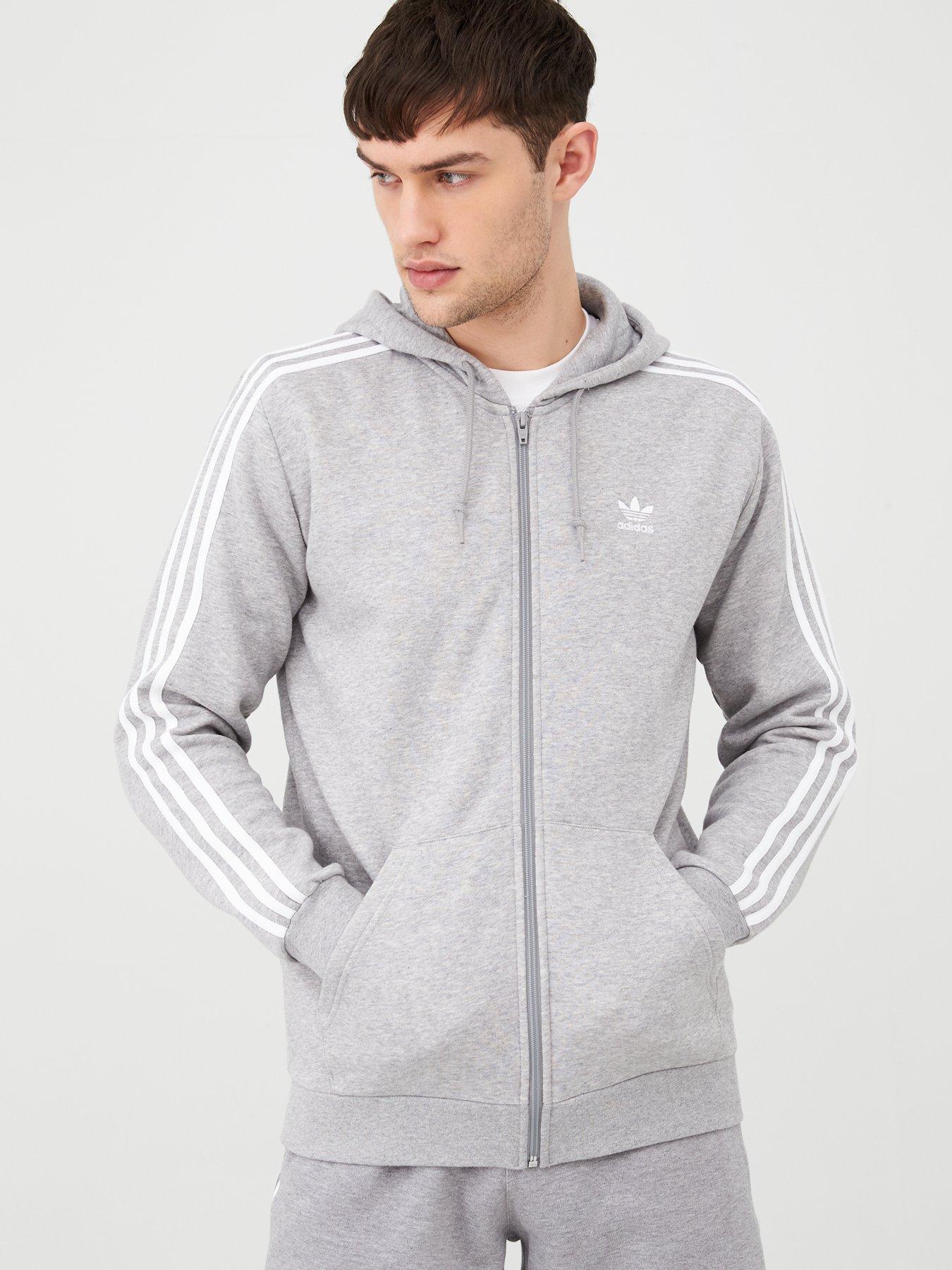 adidas originals 3 stripes full zip hoodie