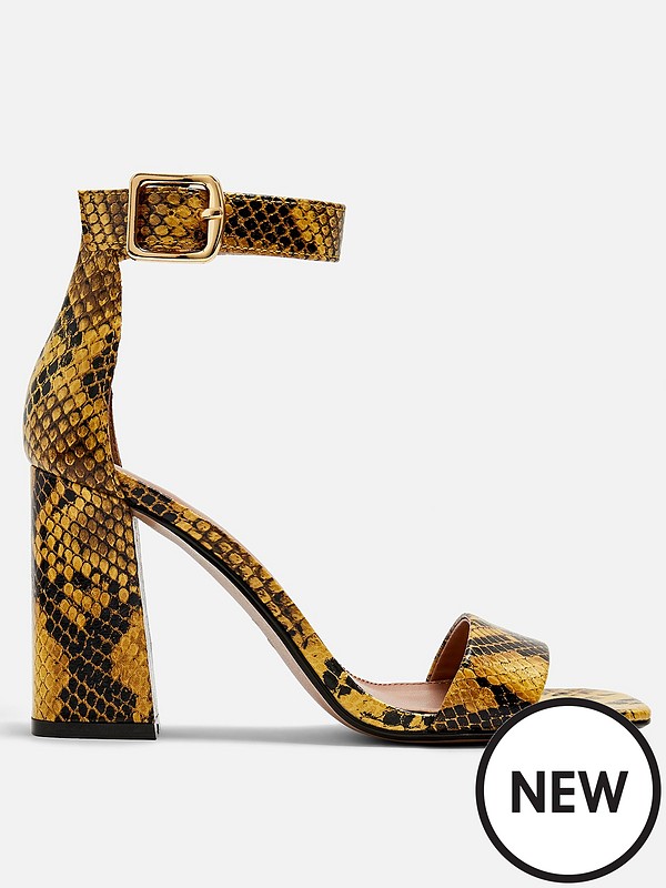 Topshop Suki Snake Print Block Heel Sandals Topshop Suki Snake Print Block Heel Sandals