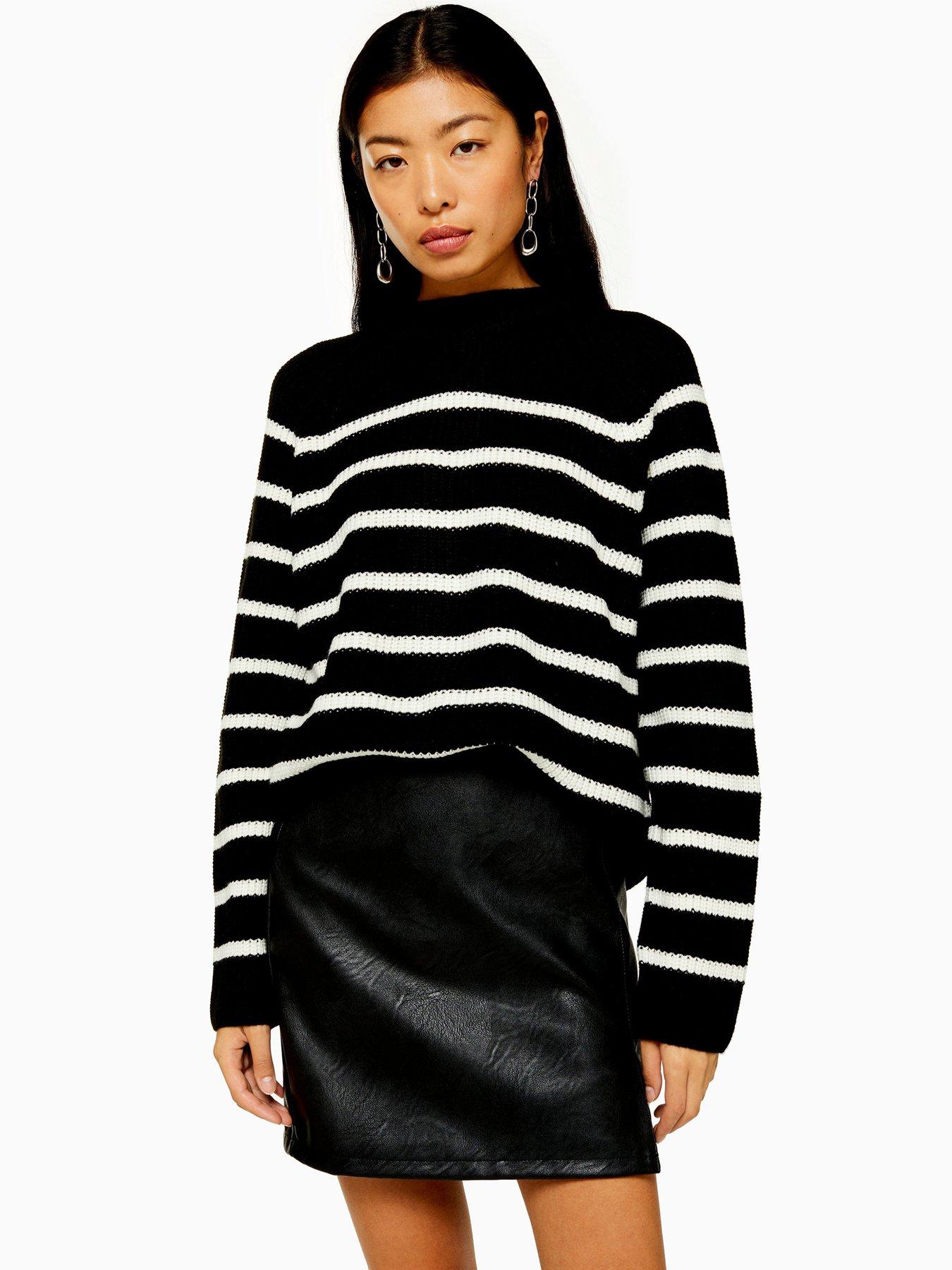 topshop black and white jumper