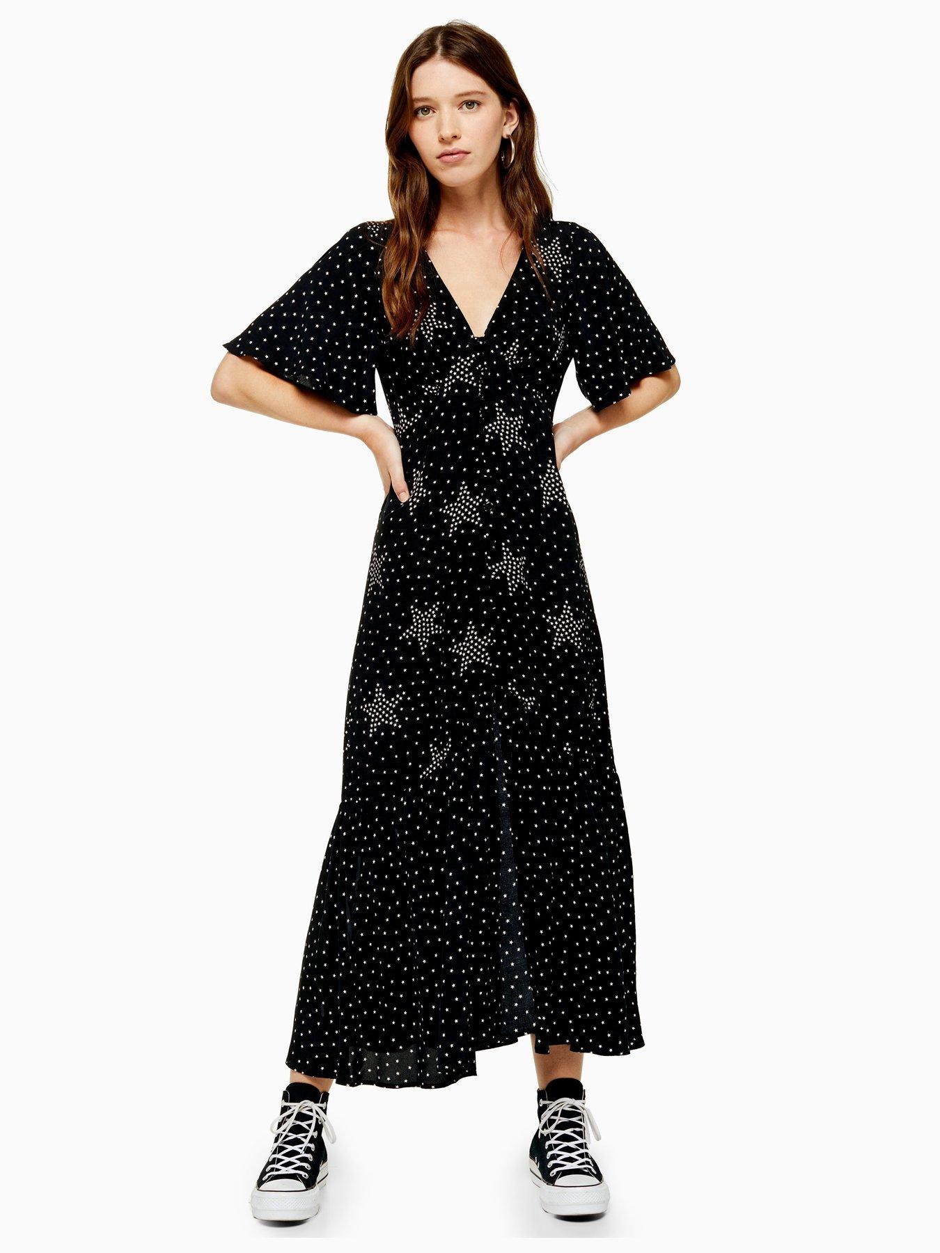 topshop star button angel sleeve dress