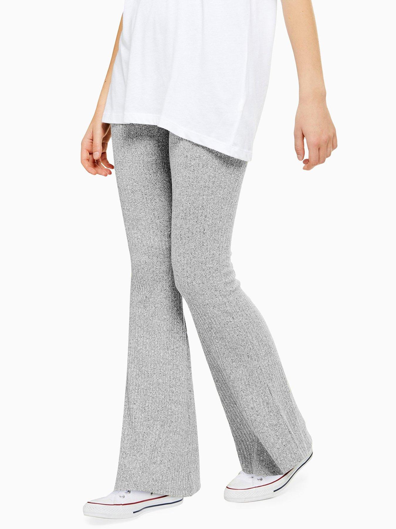 topshop ribbed flared pants
