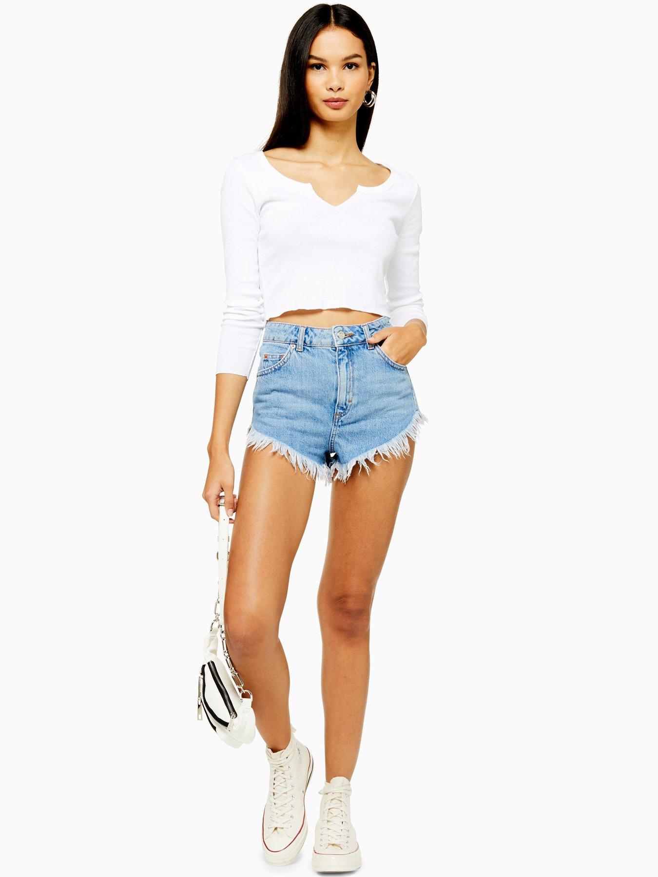 Raw Edge Denim Shorts Blue - high wasted jean shorts w timberland shoes roblox