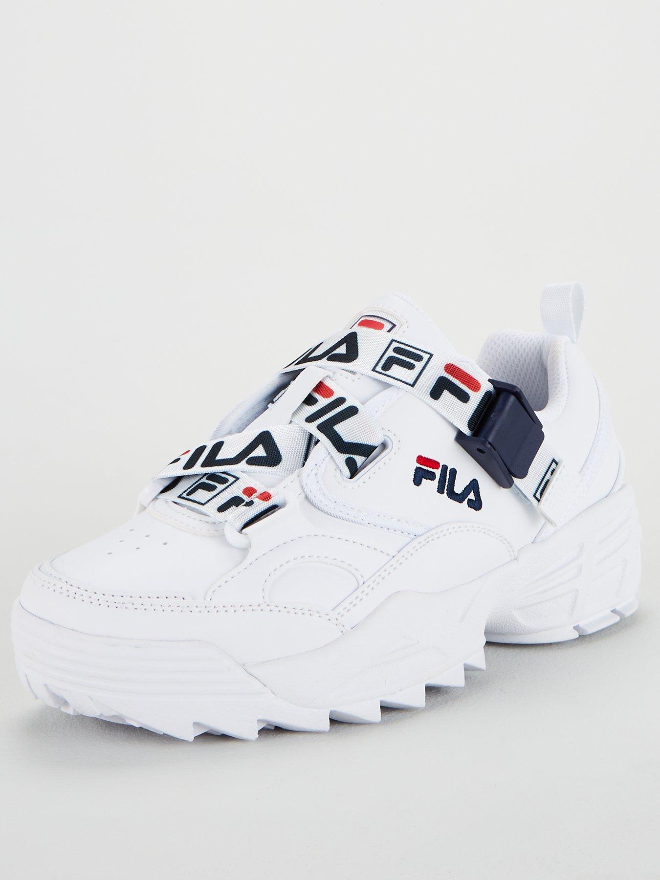 fila fast charge trainer with logo straps in white