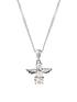 the-love-silver-collection-sterling-silver-cubic-zirconia-angel-pendant-necklacefront