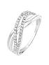 the-love-silver-collection-sterling-silver-cubic-zirconia-double-crossover-ringfront