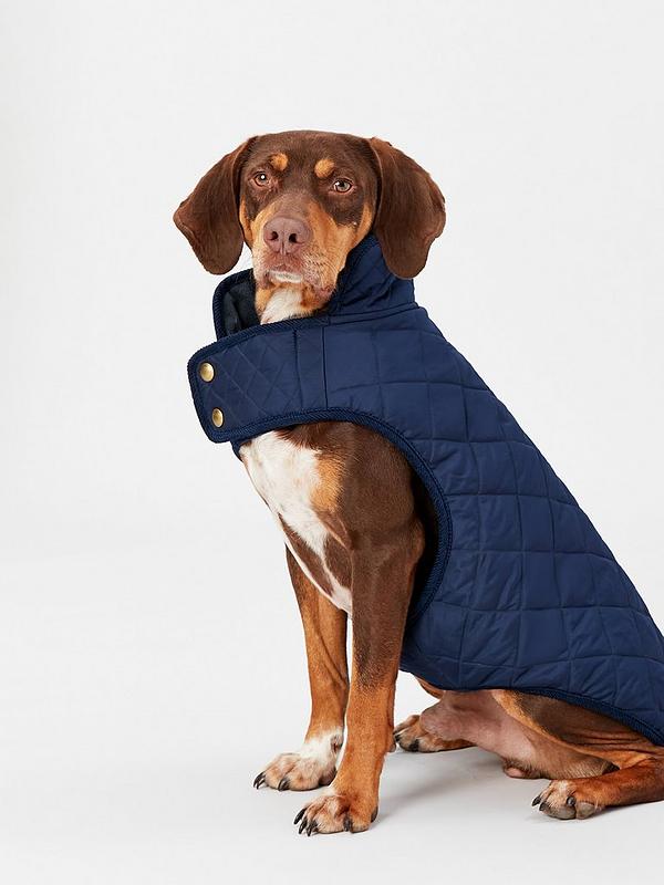 45.4cm Medium Joules Navy Quilted Dog Coat