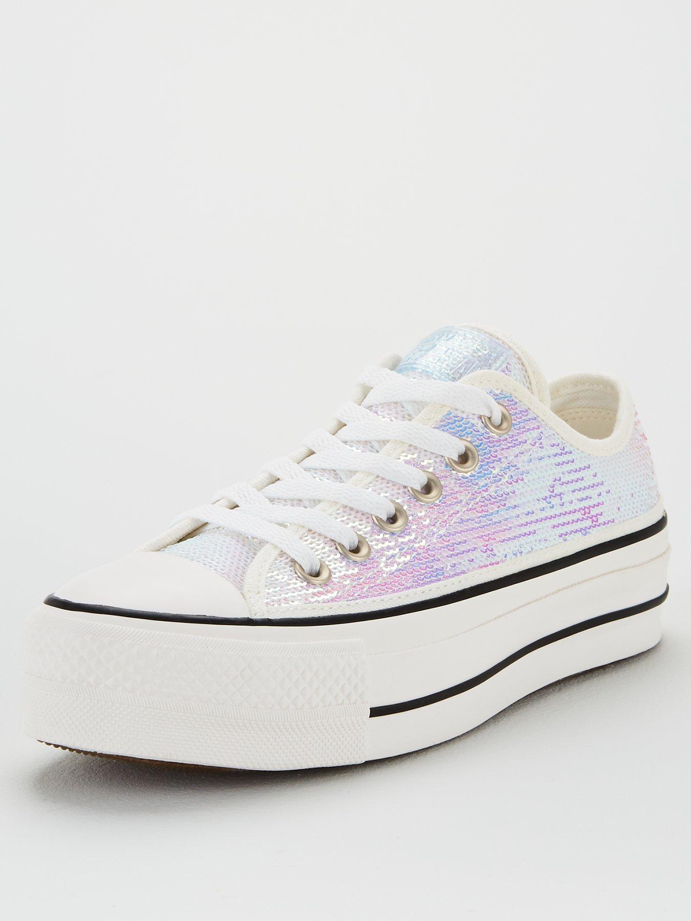 white platform converse