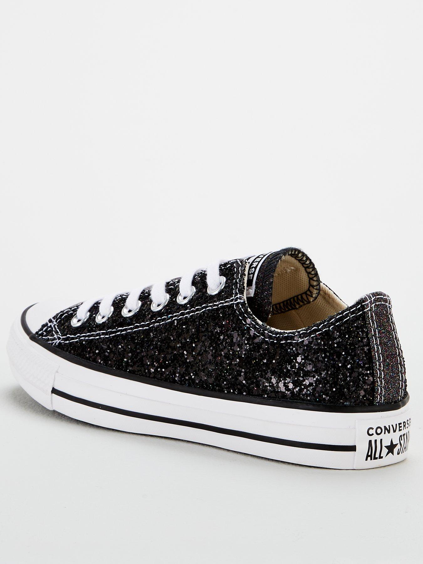 black all star galaxy dust ox trainers