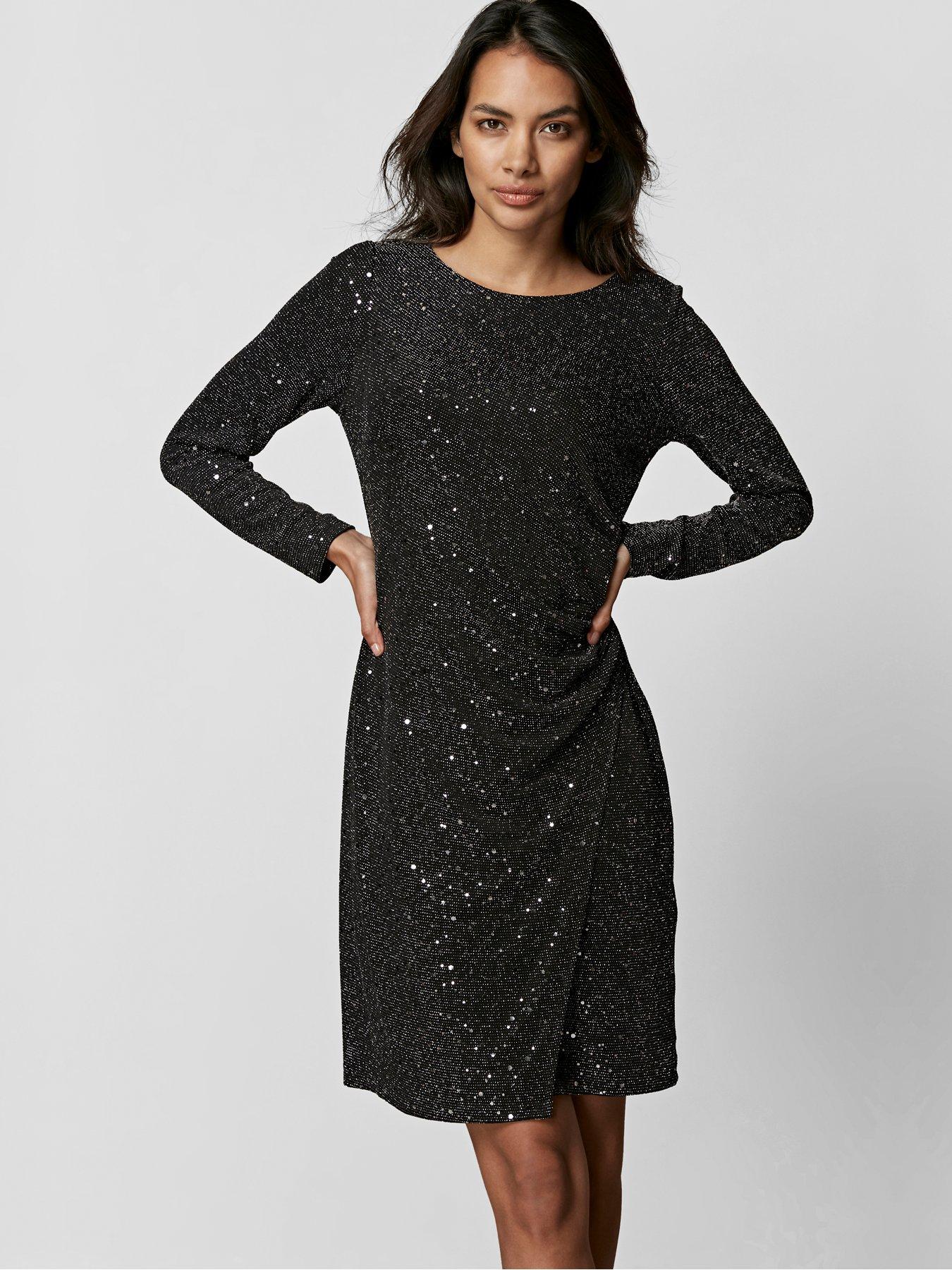 wallis black sequin dress