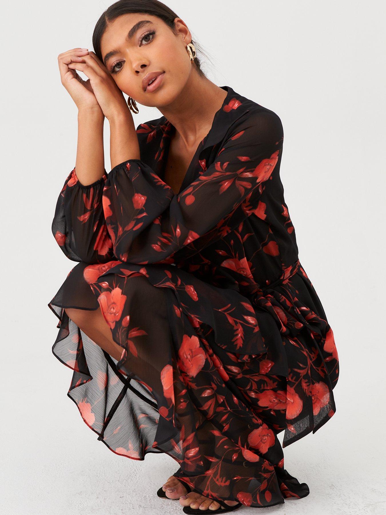 wallis wrap midi dress