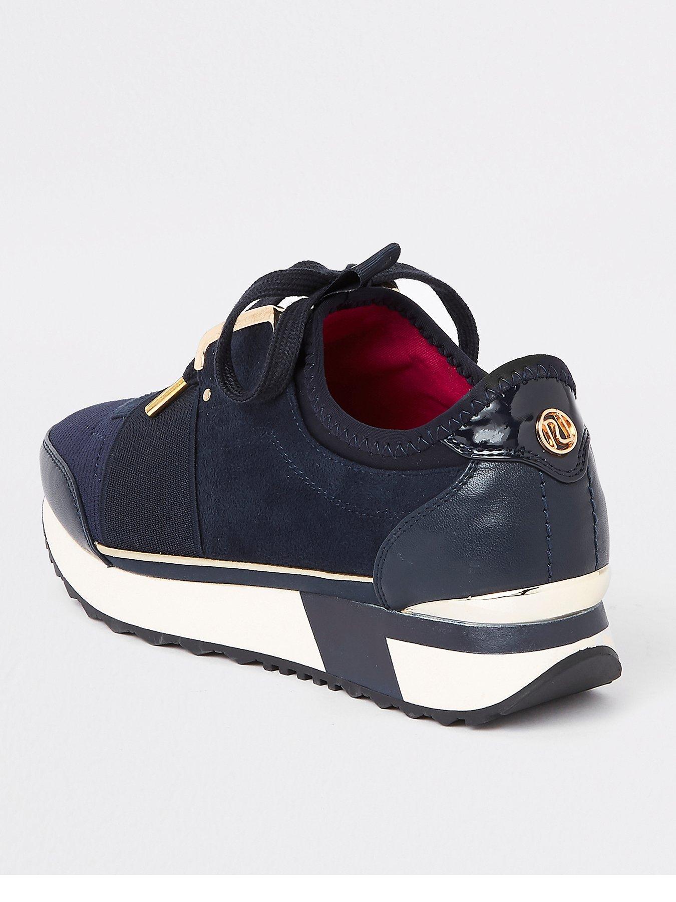 river island navy trainers