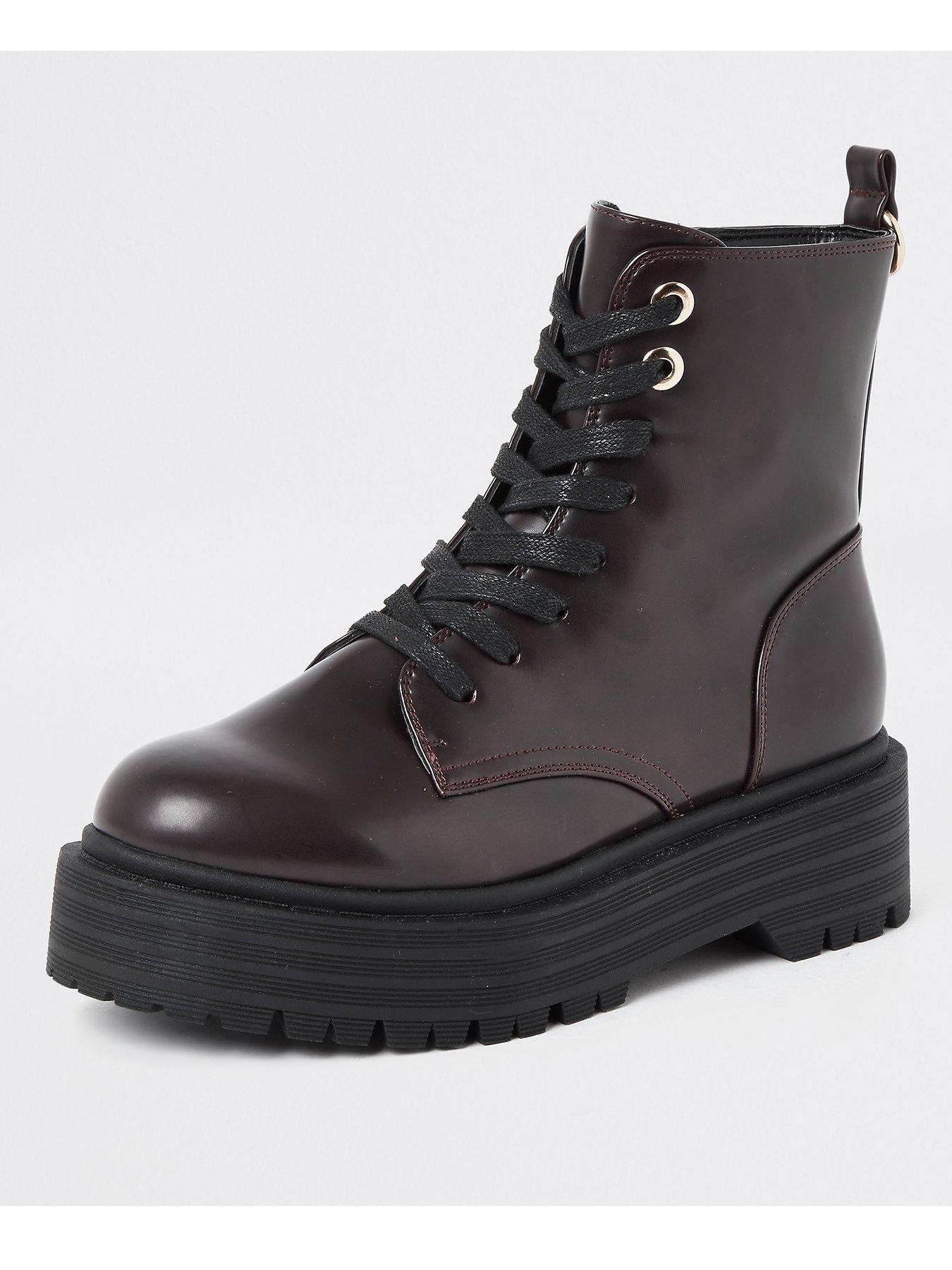 river island burgundy boots