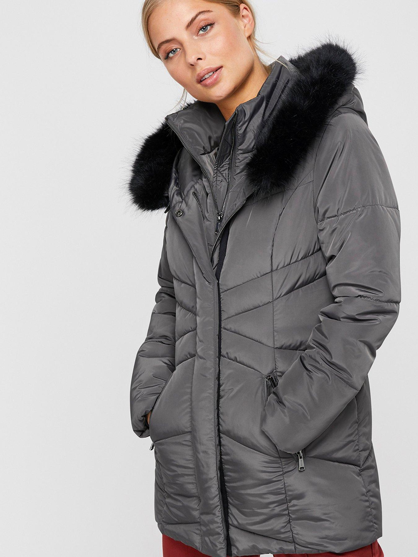 wrap padded coat