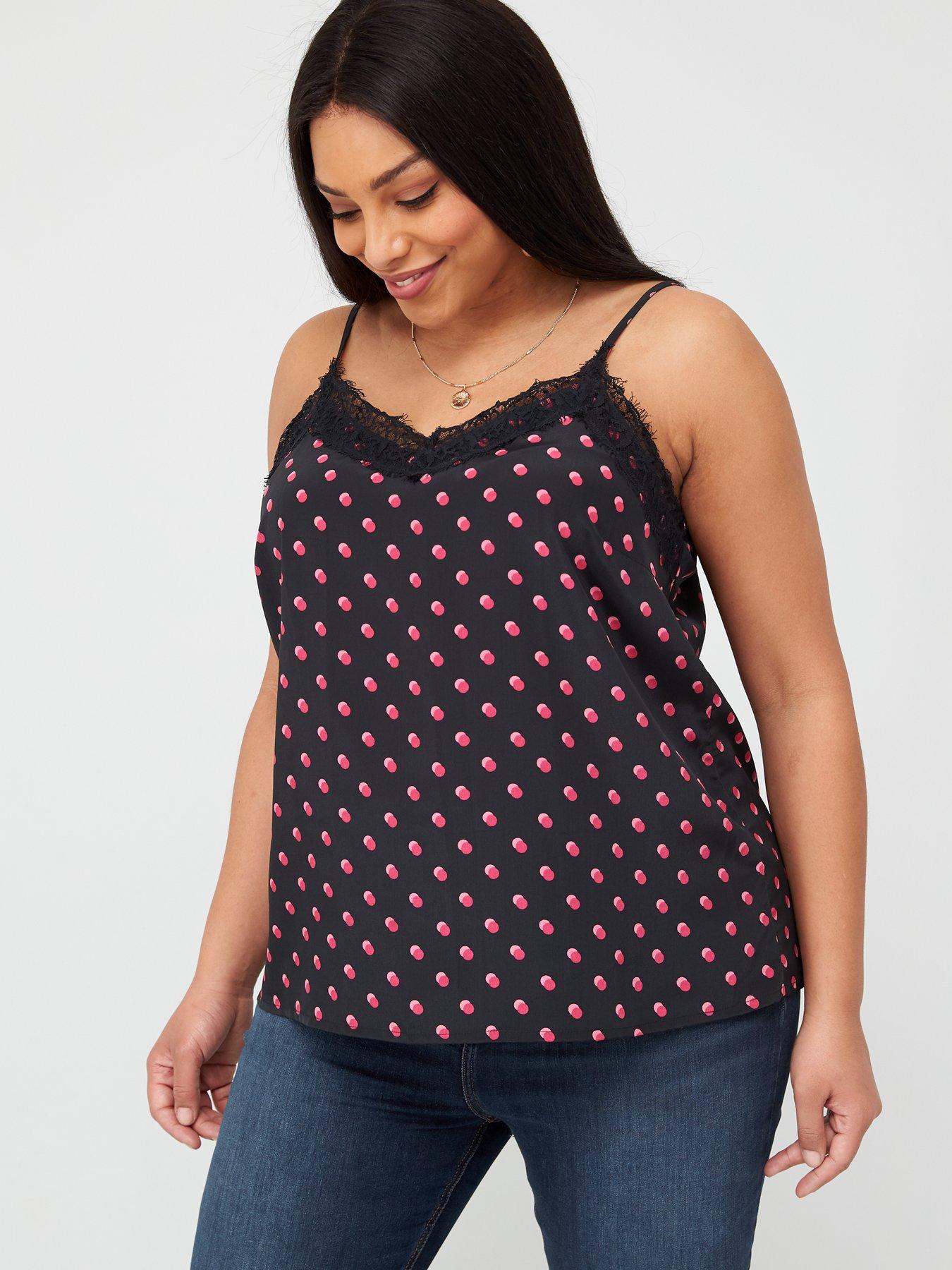 Ladies 3vans Pink Strappy Secret Support Adjustable Strap Cami Vest Top 18-32