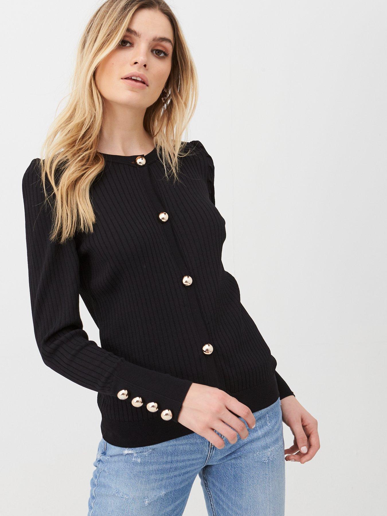 button sleeve cardigan
