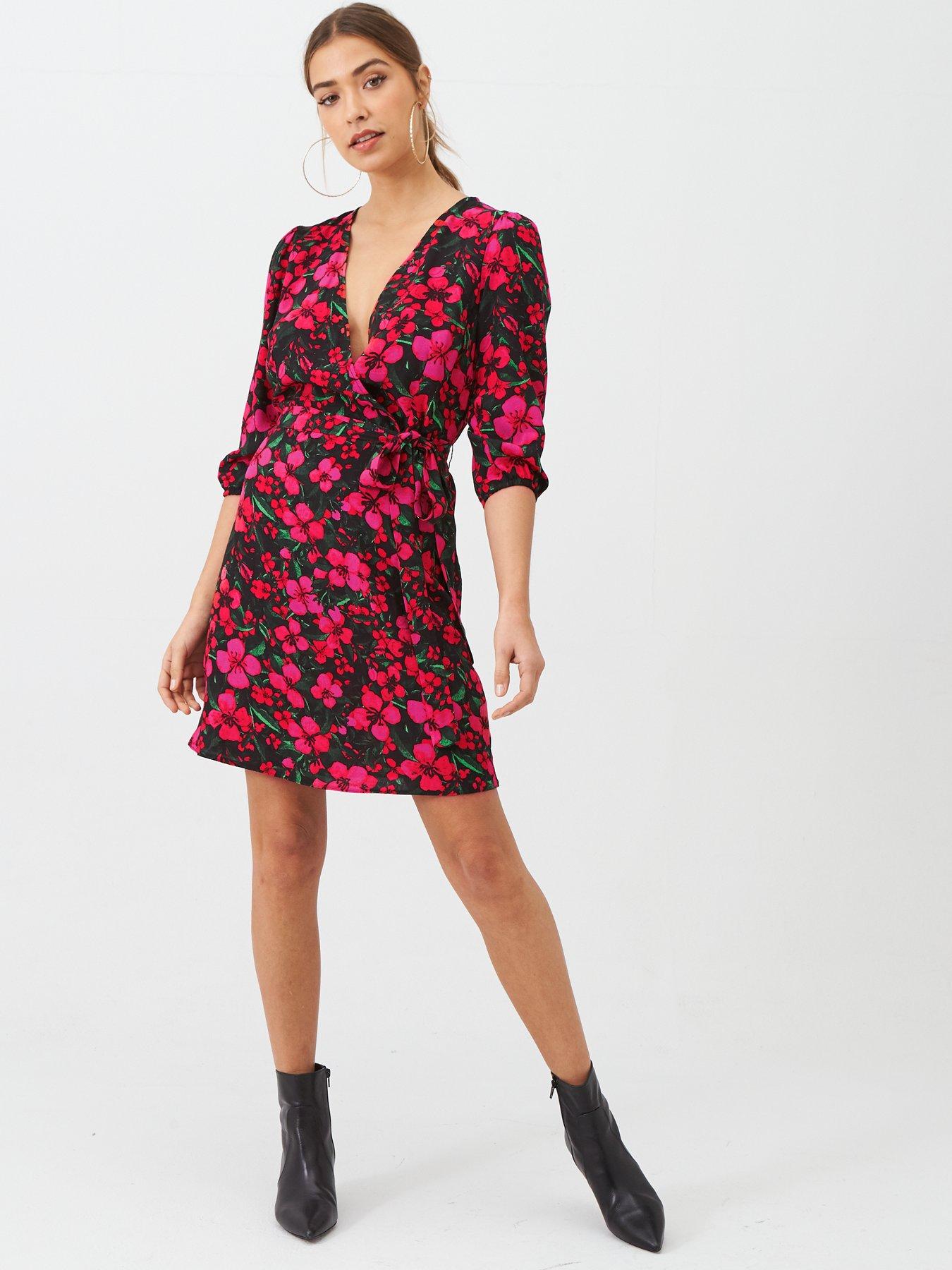 double tie wrap dress in blush