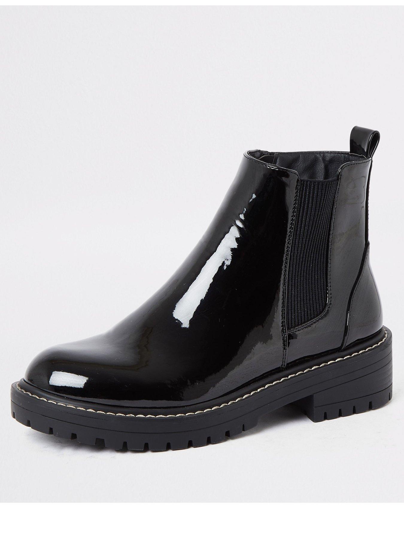 wide fit patent boots