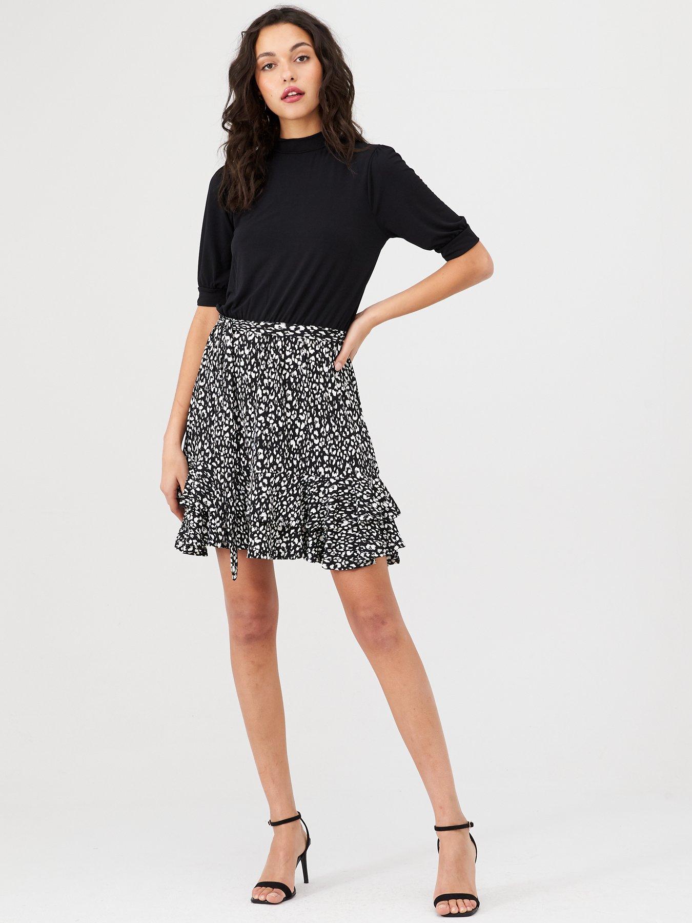 oasis black skater dress