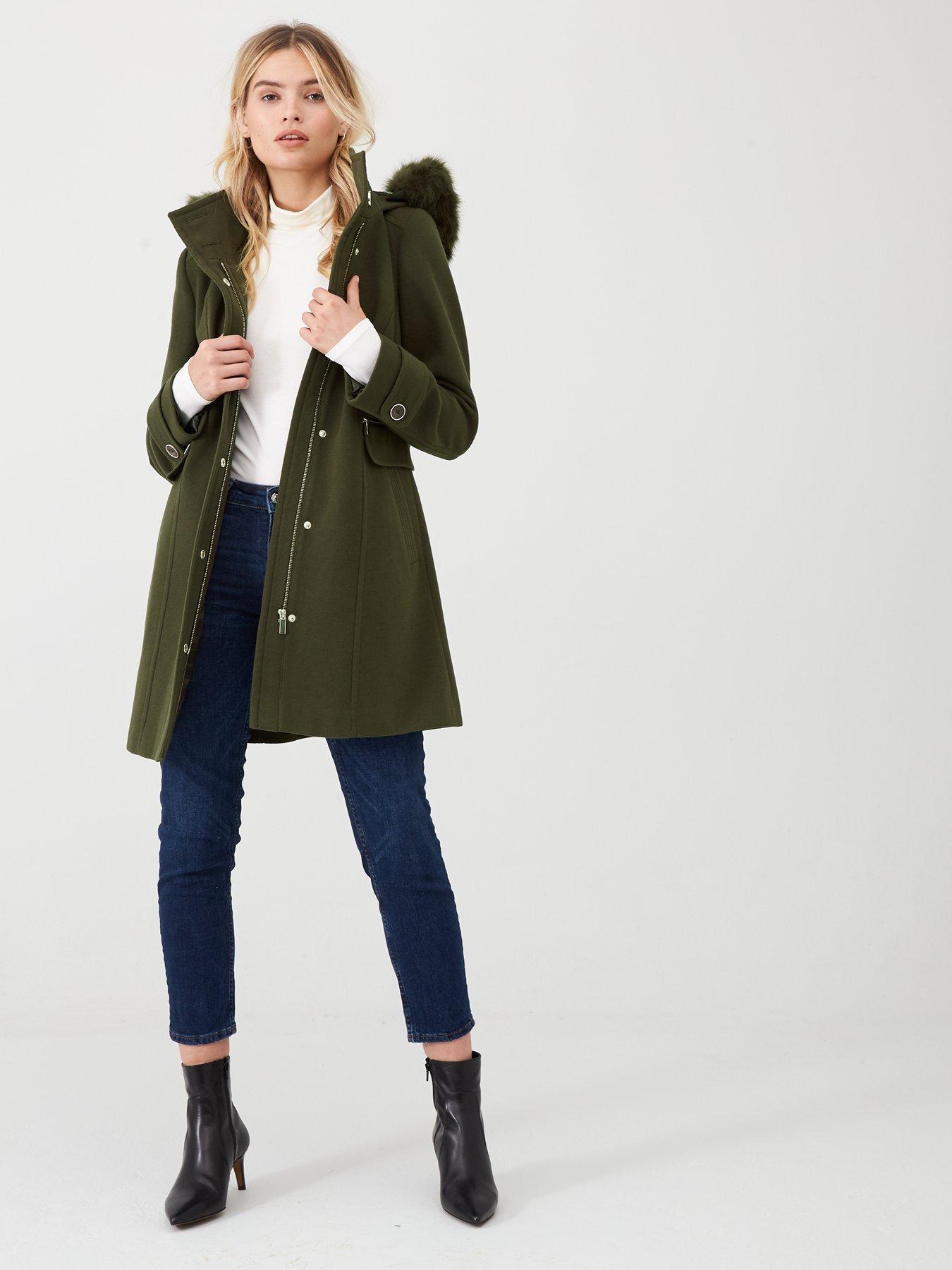 Wallis Khaki Military Coat on Sale, 55 