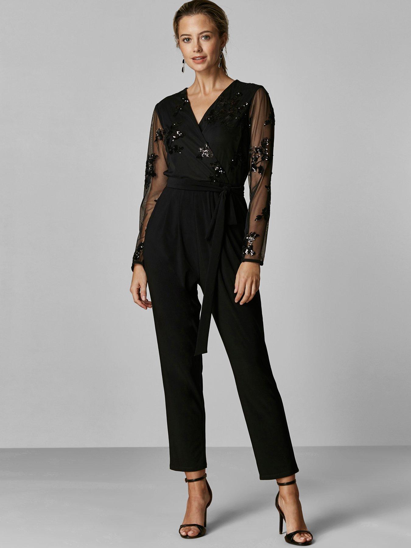 michael michael kors sequined mesh jumpsuit