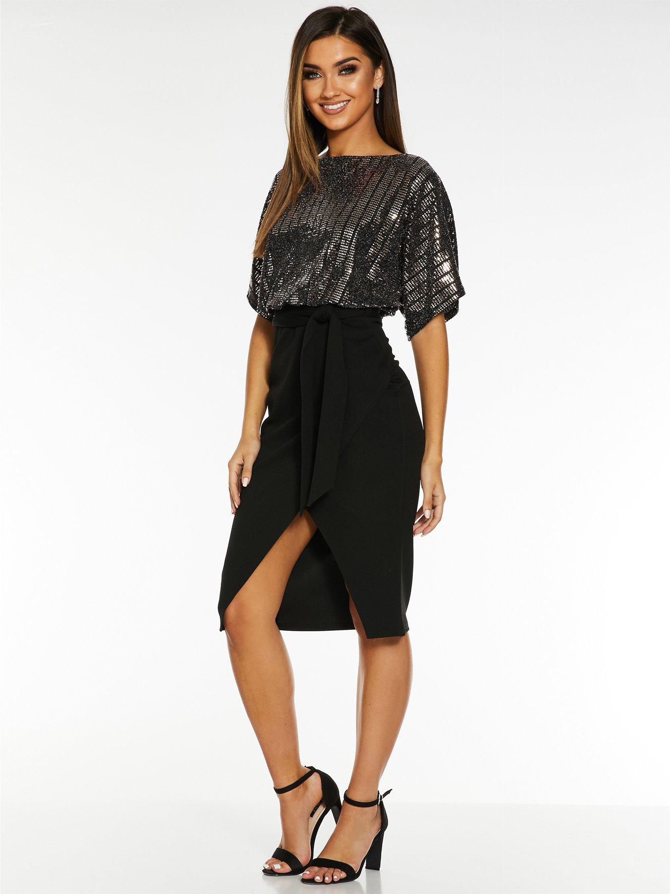 quiz black batwing dress