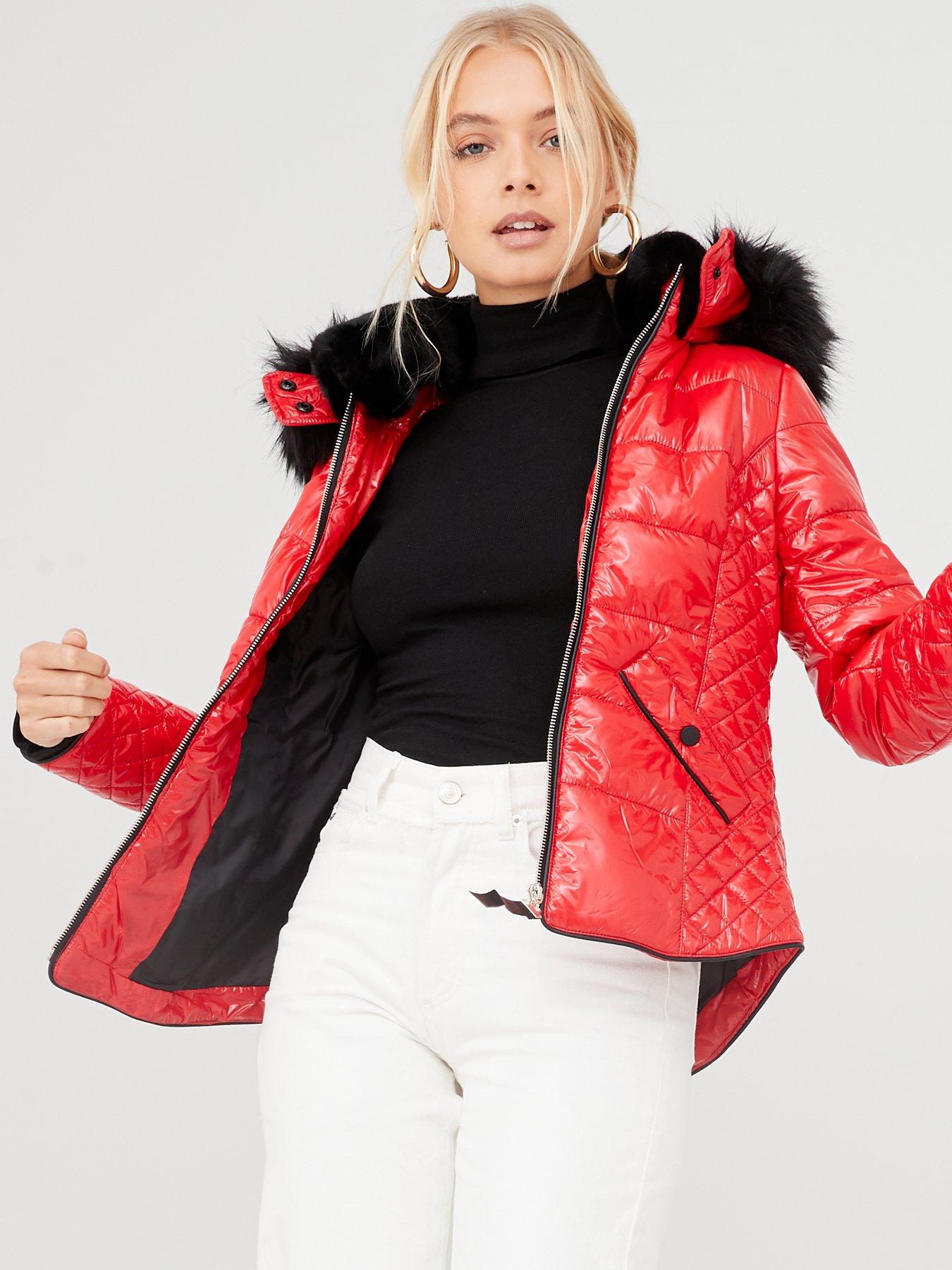 river island high shine padded coat
