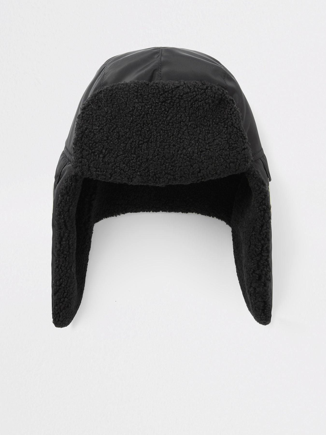 boys black trapper hat
