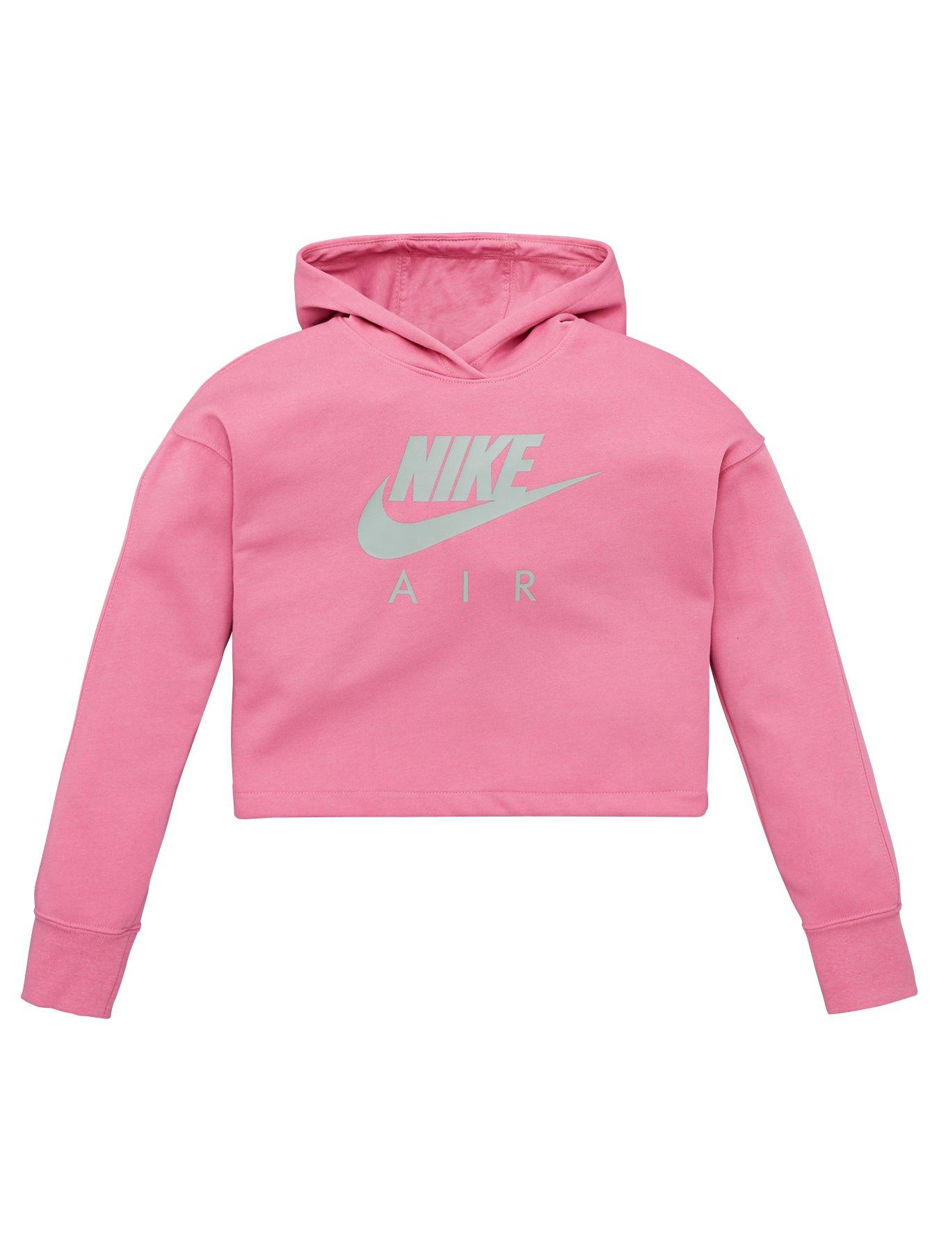 nike cropped hoodie pink