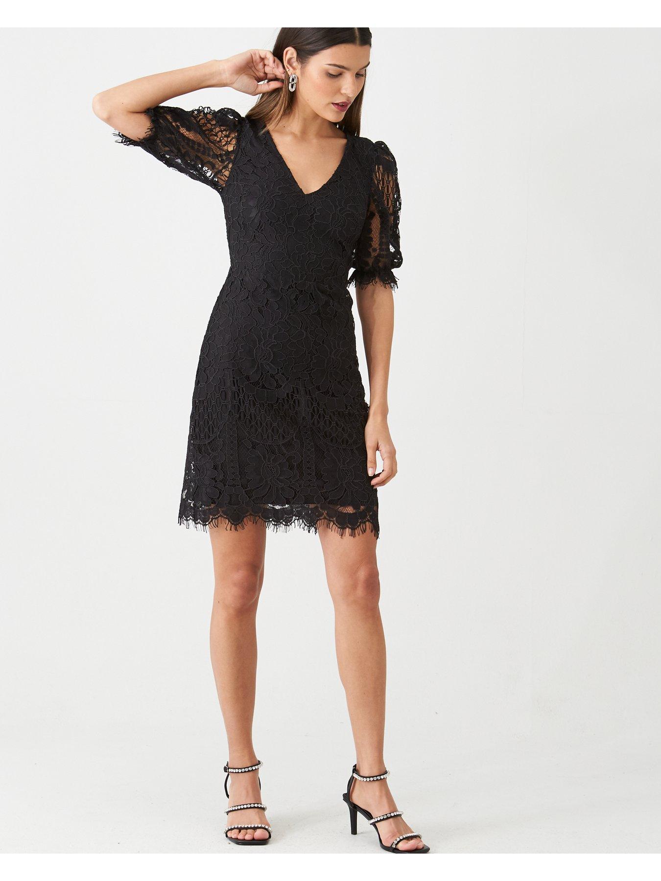 v by very black lace dress