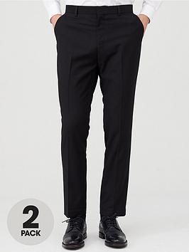 very-man-2-pack-slim-trousers-black