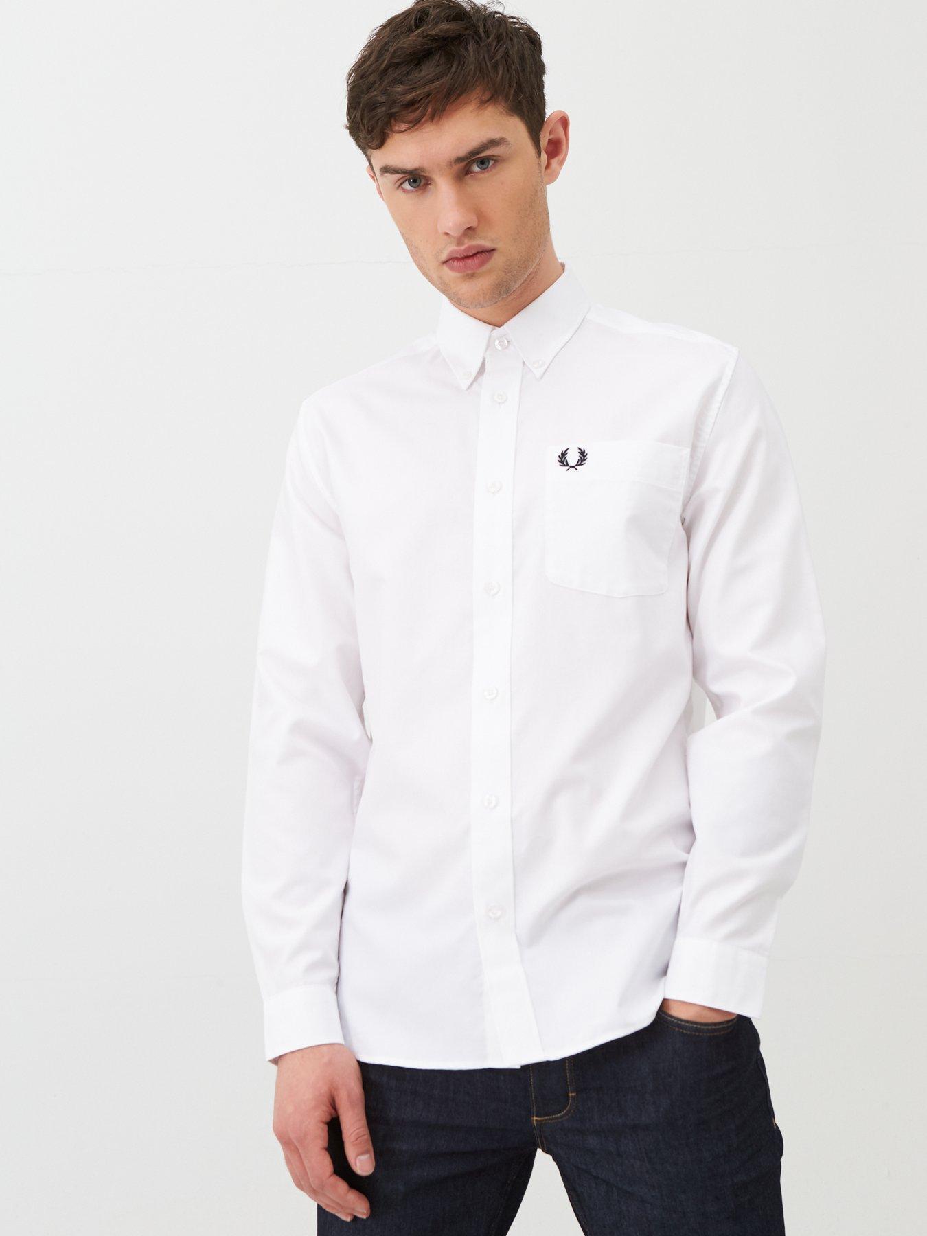 fred perry white long sleeve shirt