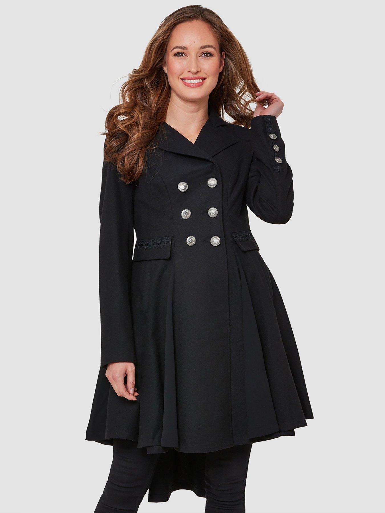 double layered hem coat