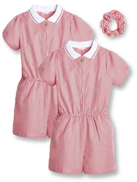 v-by-very-girls-2-pack-gingham-school-playsuit-red